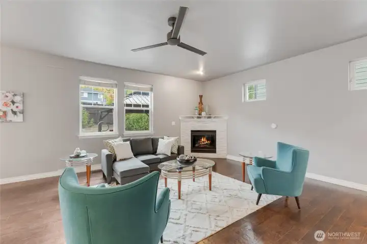 High 9 foot ceilings.