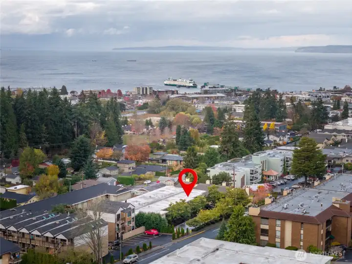 View from deck of Edmonds Ferries with Whidbey Island and Kitsap Peninsula