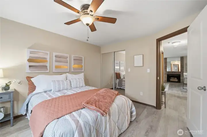 Space that feels private and separated from the living area