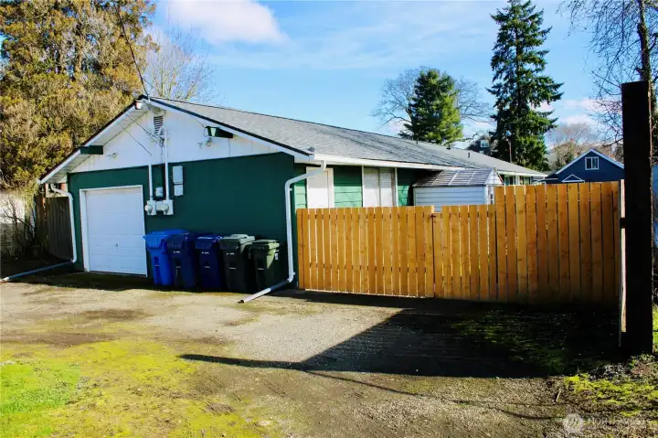 ally access for parking and access to garage