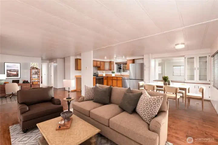 Virtually Staged: Living room with natural light and comfortable layout