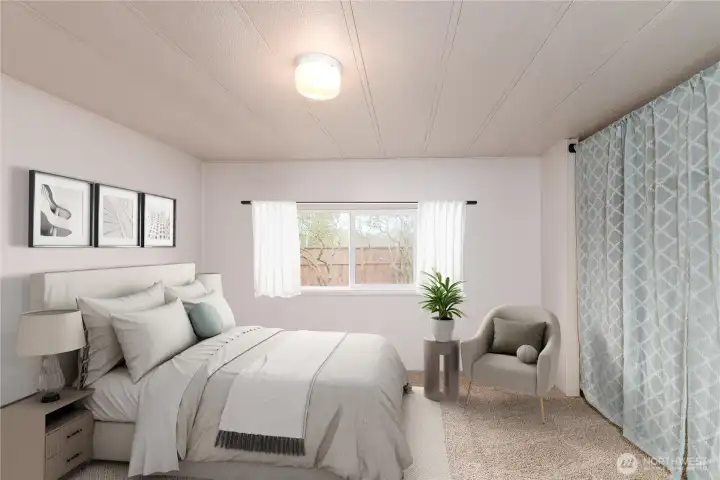 Virtually Staged: Best place on earth, comfort of the bedroom.