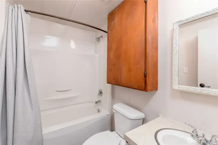 Bathroom vanity with storage and mirror
