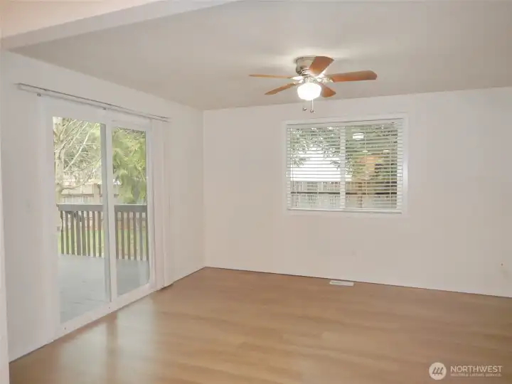 Family room leading to the rear deck