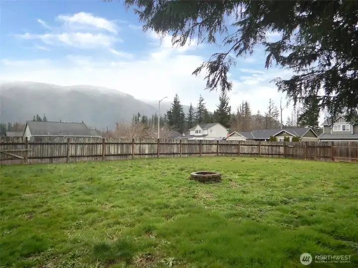 backyard with firepit