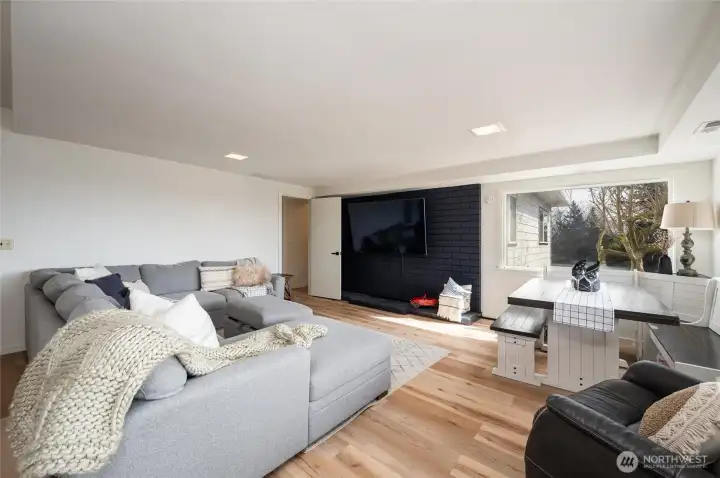 Welcome to the lower level family room.