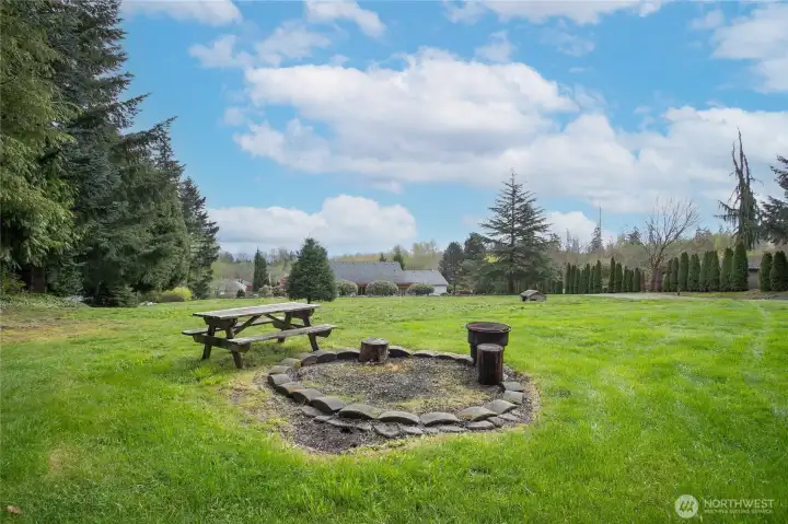 Firepit and picnic area