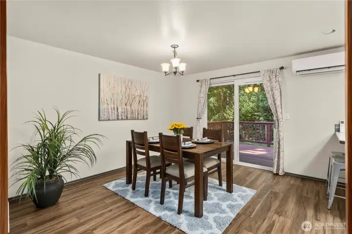 Dining room opens to kitchen