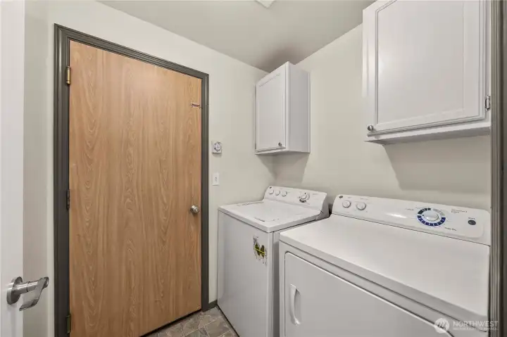 Laundry leads to garage