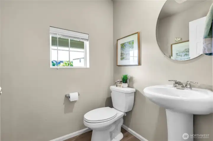 Spacious guest bath