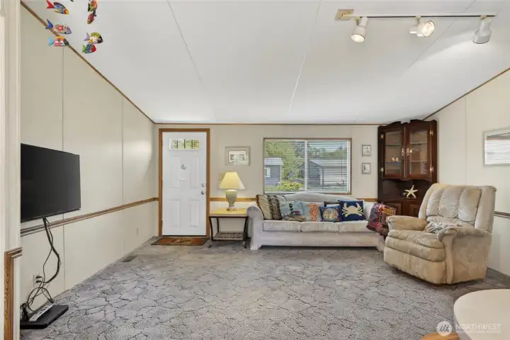 View looking at the front door from the dining room