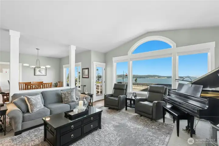 Living Room with deck entrance.