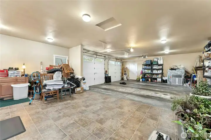 2 car garage with large addition work space