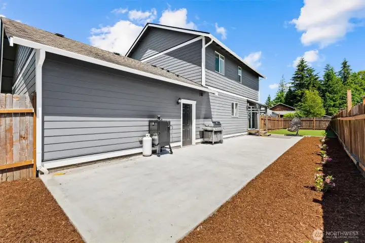 Plenty of room for barbeques, smokers and patio furniture.
