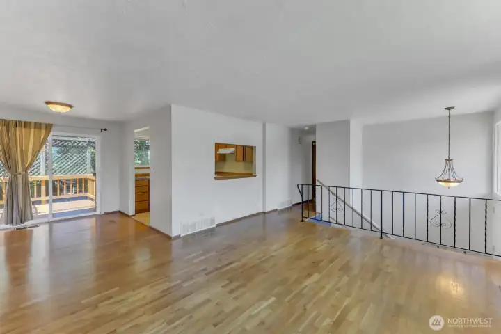 The dining room flows off the living room gives easy access to the convenient kitchen.