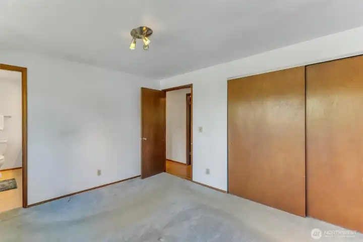 The primary bedrooms also enjoys a large closet.
