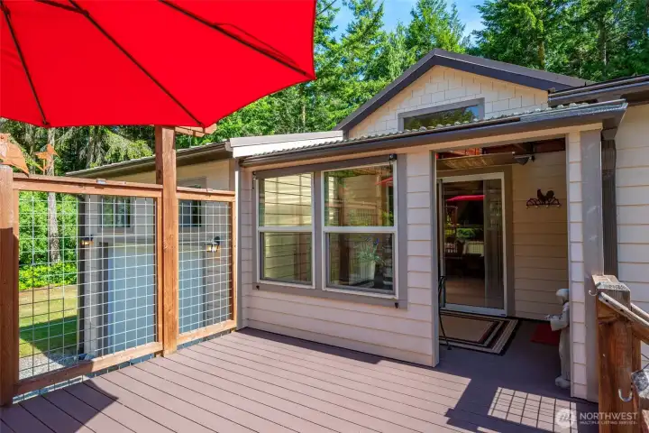 The covered sunroom gives year round comfort.
