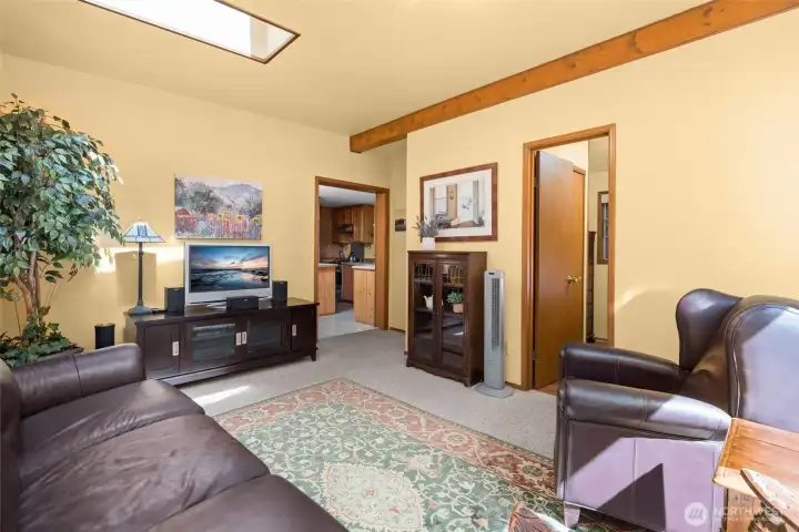 The additional living room can function as a large bedroom if preferred