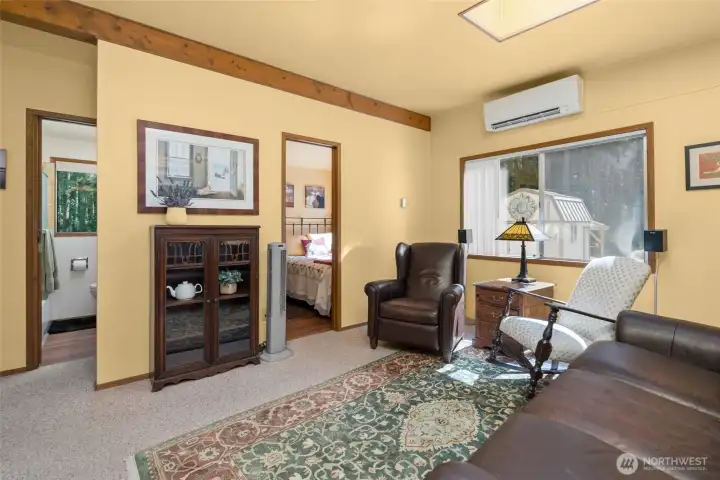 Enjoy the comfort of the mini-split heating/cooling system.