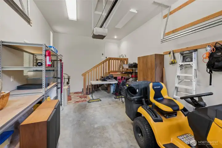 The 1-car garage leaves space for working and other tools as needed.