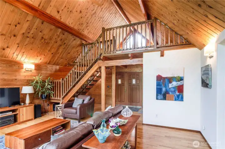 Stairs lead to the loft area, which is a 3rd bedroom option. Stairs lead to the loft area, which is a 3rd bedroom option.