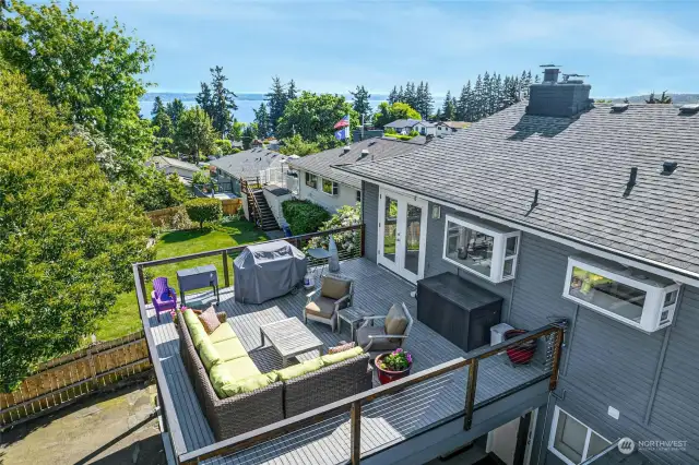 The large back deck provides added space for entertaining.