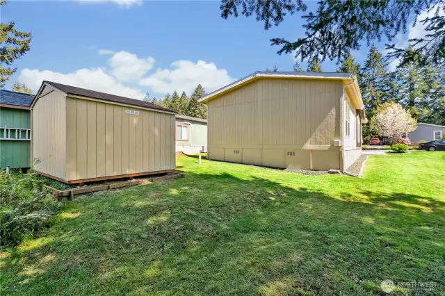 Matching storage shed.