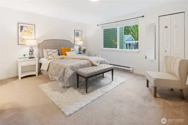 Primary Bed with 3 closet.