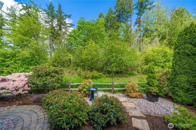 This lot is amazing and there will NOT be construction occurring behind it.  It is a permanent greenbelt owned and maintained by the HOA. New owners could replace the split rail fence with a 4' wrought iron view fence with HOA approval.