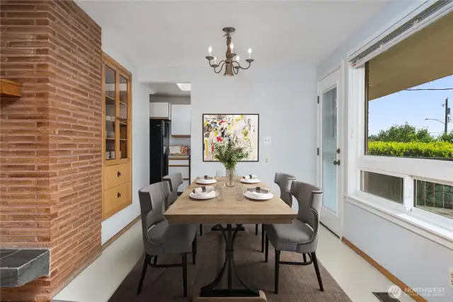 Virtually staged dining room.