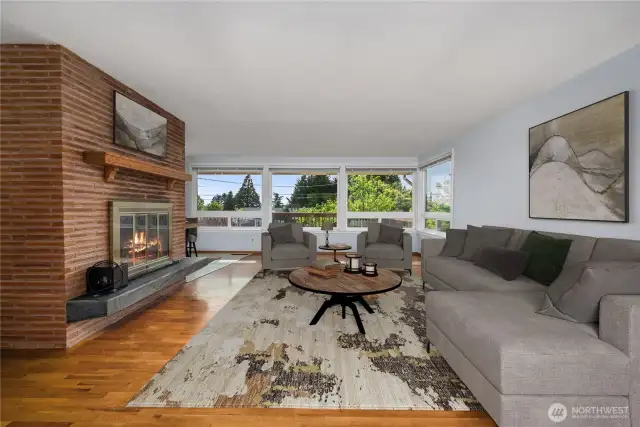 Virtually staged living room.