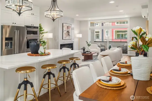 Outfitted with premium KitchenAid appliances.