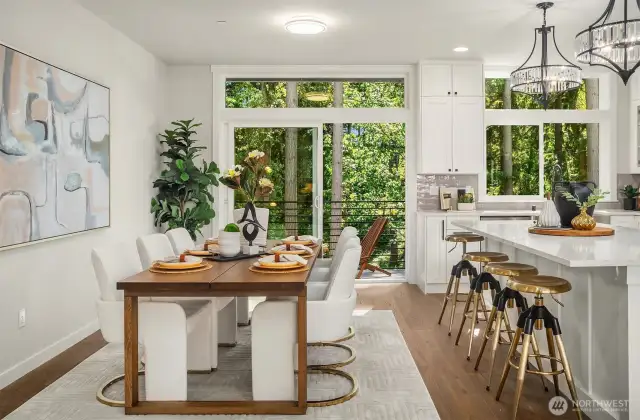 Seamless connection from dining room to outdoor patio
