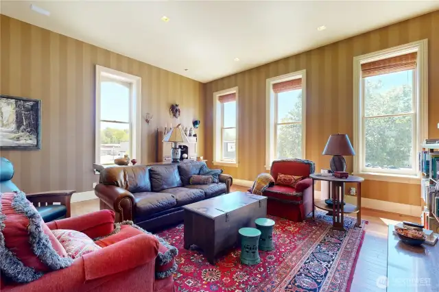 Sunlit corner of the living room — your guests might never want to leave.