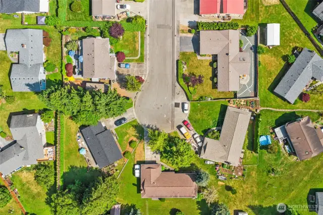 The home is located on a cul-de-sac