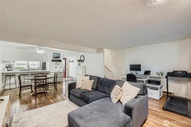 Open living/dining space