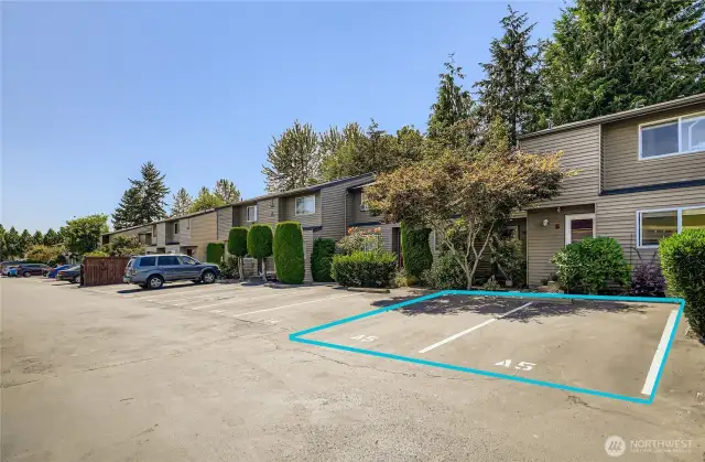 Two reserved parking spaces directly in front of the unit