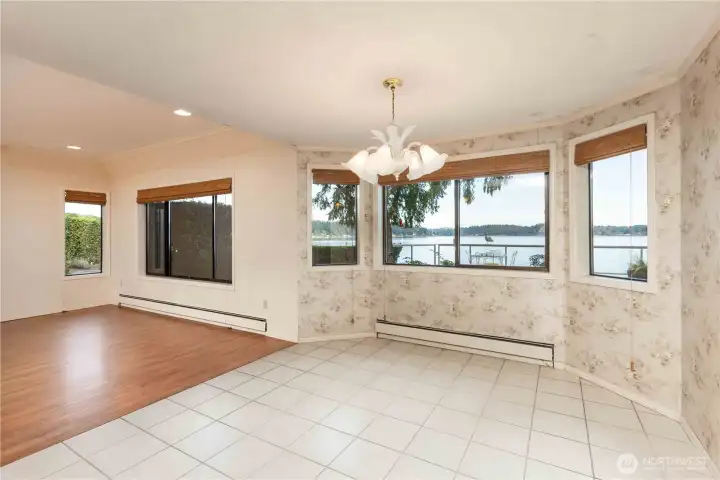 Dining area opening to family room