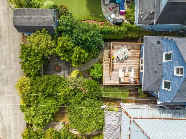 Seen from above, you can see how much privacy you get with the backyard oasis.
