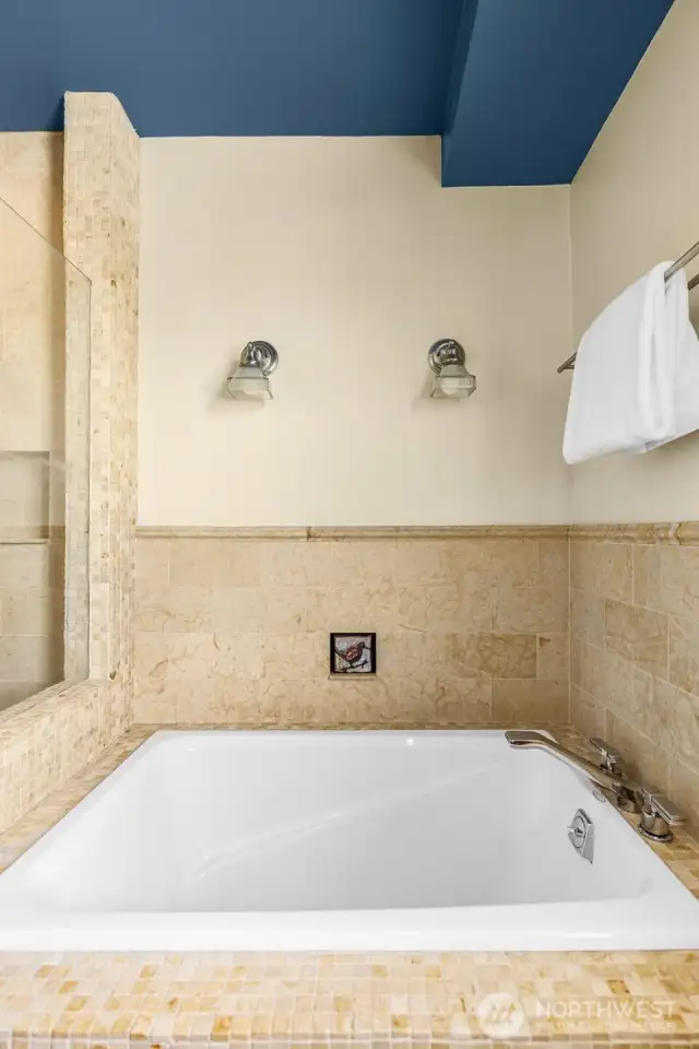With separate soaking tub