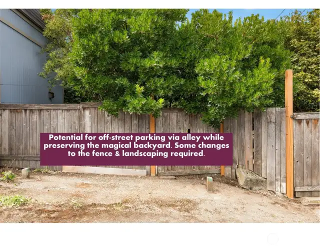 Alley access provides an option for parking if needed.