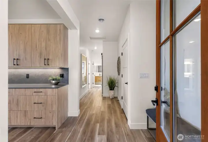 Entry looking towards Bedroom #3, Guest Bath & Laundry Room