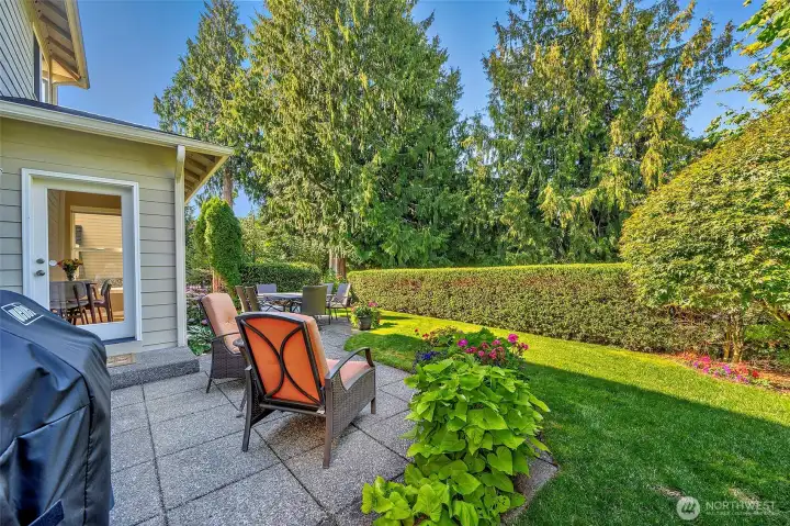 Tranquil backyard w/ large patio for entertaining.