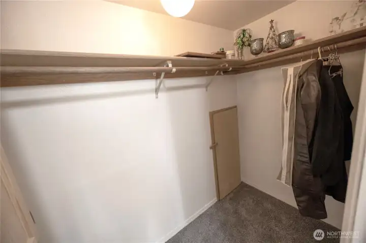 upstairs walk in closet