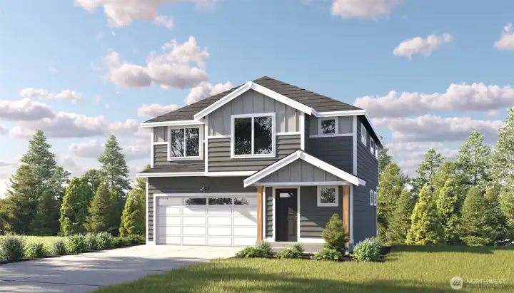 Image is a Rendering   Photographs are for illustrative purposes only. Features, finishes, interior/exterior colors, landscaping and floorplan shown may vary from actual homes built.