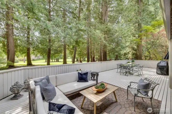 Entertainment size deck with gorgeous views of the fairway and green.