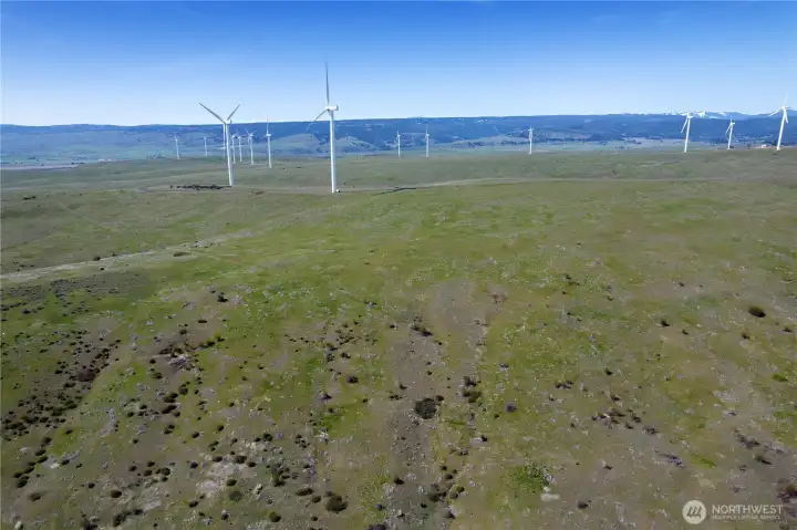 View from the top of the property - Windfarm is to the West of the property.