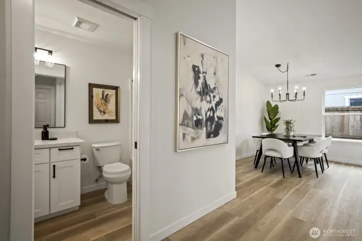 Thoughtfully placed full bath serves the entire home seamlessly