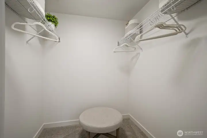 Large walk-in closet in the primary bedroom