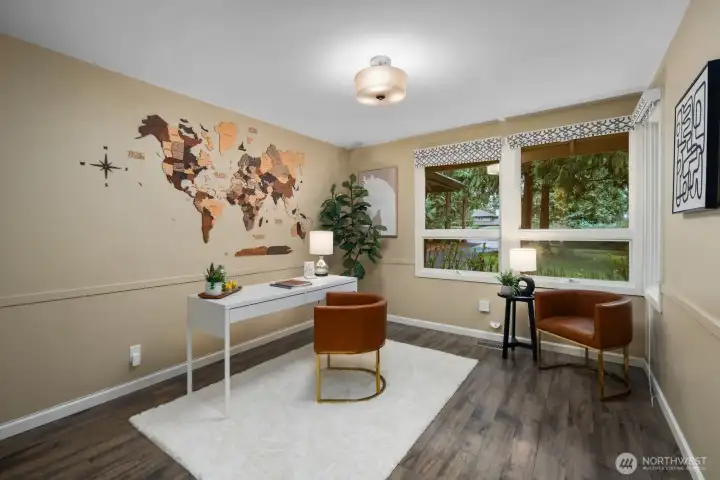 Flex space/room with double sided closet doors.